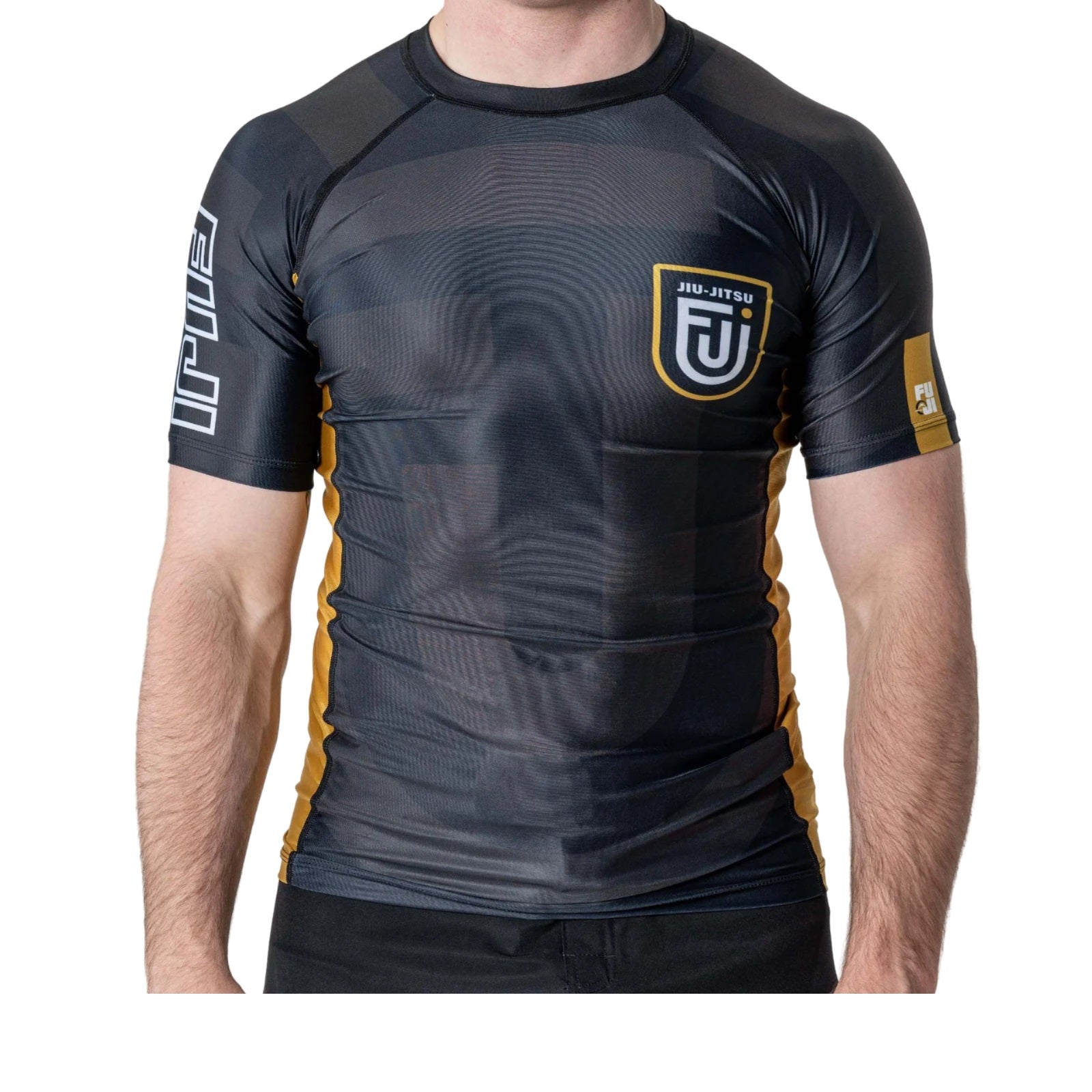 FUJI REBEL FLEX LITE RASHGUARD HEAVY METAL BLACK FRONT SIDE