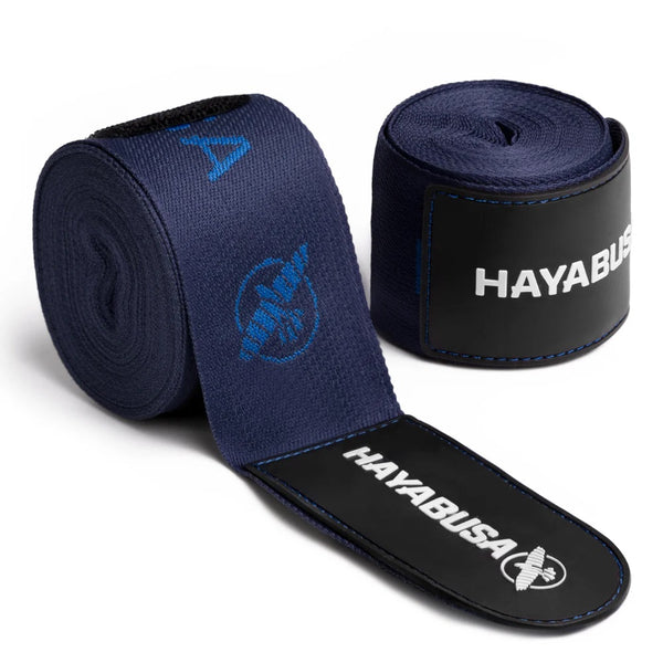 HAYABUSA DELUXE HAND WRAPS BLUE FRONT SIDE