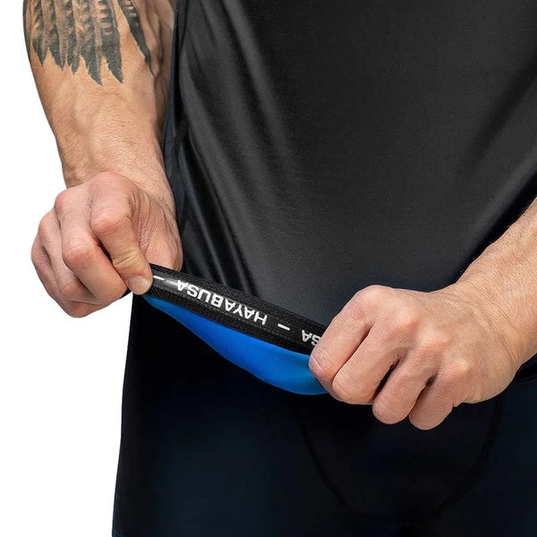 HAYABUSA GEO SHORT SLEEVE RASH GUARD BLUE LEFT SIDE