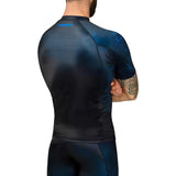 HAYABUSA GEO SHORT SLEEVE RASH GUARD BLUE BACK SIDE