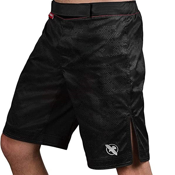 HAYABUSA HEXAGON MMA SHORTS BLACK LEFT SIDE
