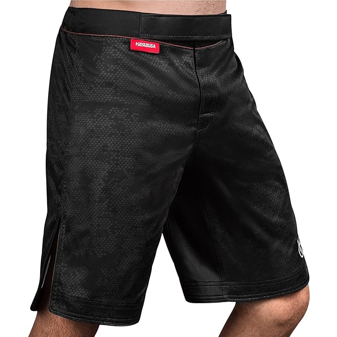 HAYABUSA HEXAGON MMA SHORTS BLACK RIGHT SIDE