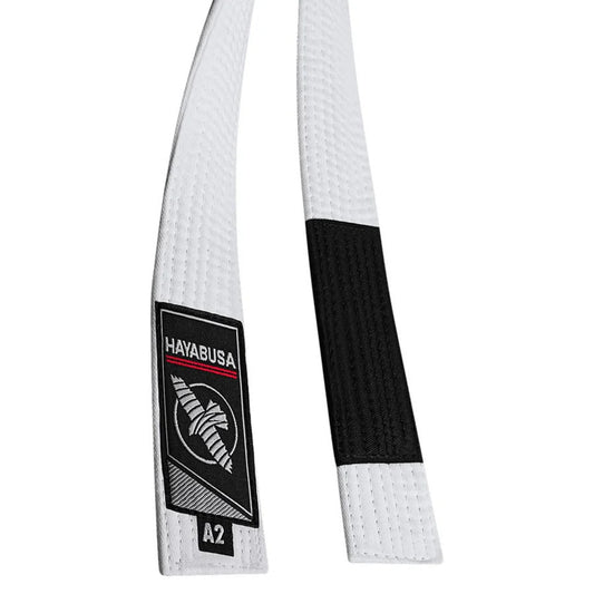 HAYABUSA JIU JITSU BELT WHITE FRONT SIDE