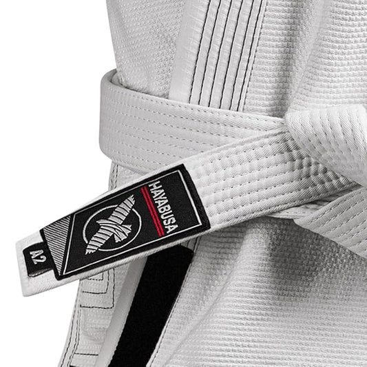 HAYABUSA JIU JITSU BELT WHITE LEFT SIDE