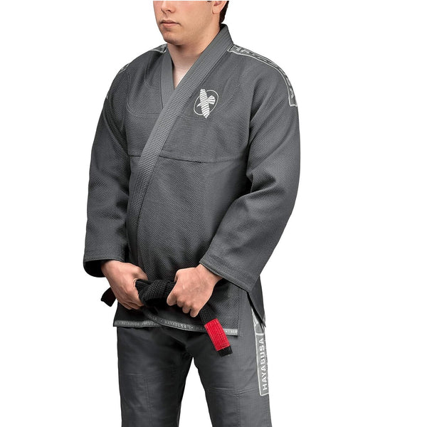 HAYABUSA LIGHTWEIGHT JIU JITSU GI GREY FRONT SIDE