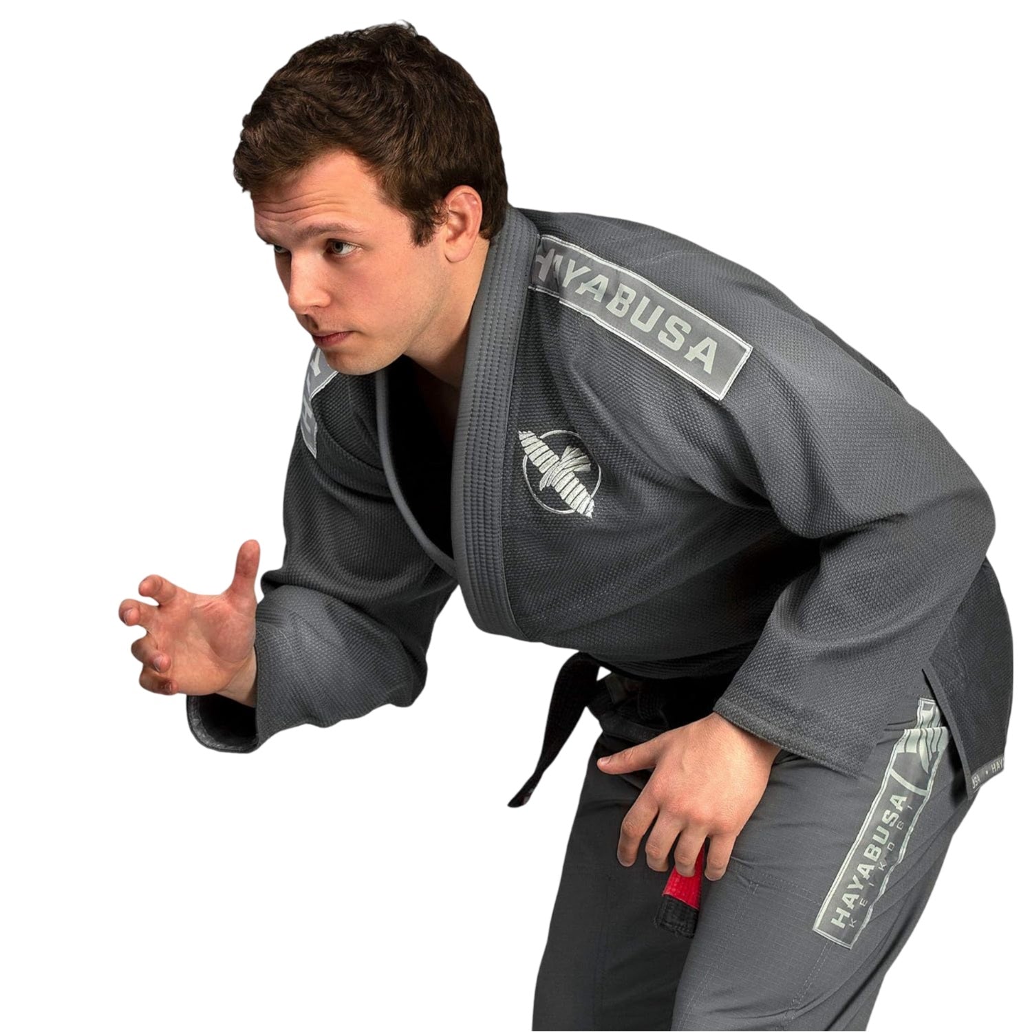HAYABUSA LIGHTWEIGHT JIU JITSU GI GREY RIGHT SIDE