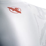 HAYABUSA MENS APEX SHORT SLEEVE RASHGUARD WHITE/CORAL RIGHT SIDE