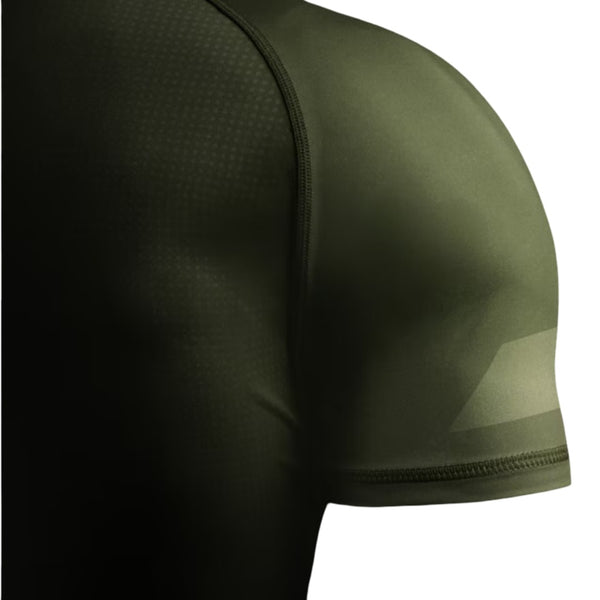 HAYABUSA MENS CORE SHORT SLEEVE RASHGUARD GREEN RIGHT SIDE