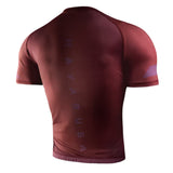 HAYABUSA MENS CORE SHORT SLEEVE RASHGUARD RED BACK SIDE