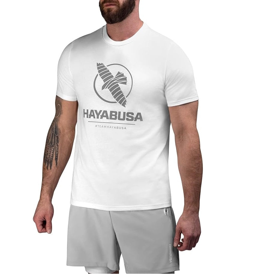 HAYABUSA MENS VIP T-SHIRT WHITE FRONT SIDE