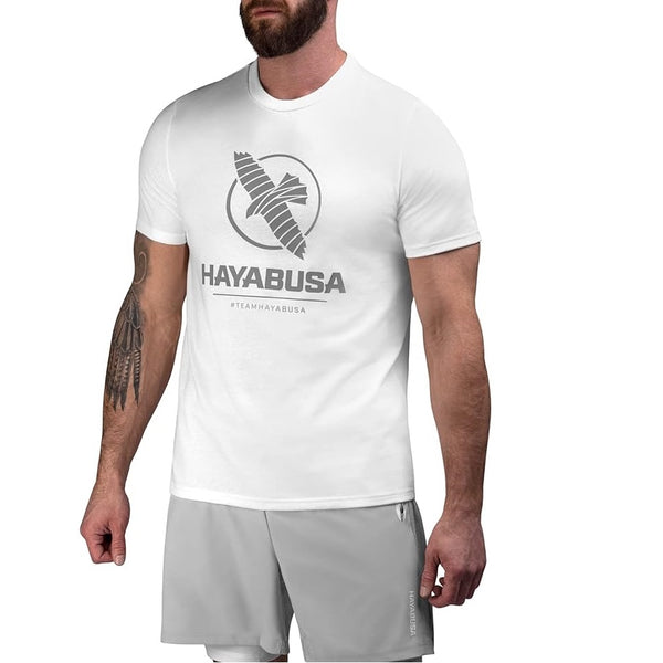 HAYABUSA MENS VIP T-SHIRT WHITE FRONT SIDE