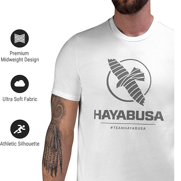 HAYABUSA MENS VIP T-SHIRT WHITE RIGHT SIDE