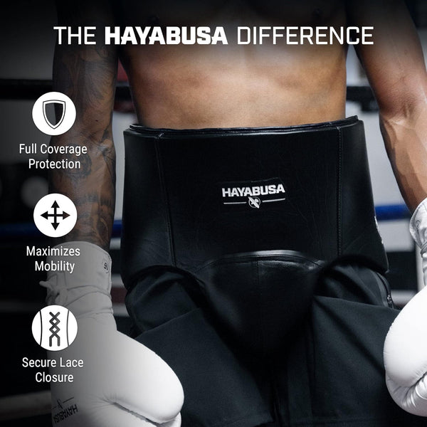 HAYABUSA PRO BOXING GROIN PROTECTOR BLACK RIGHT SIDE