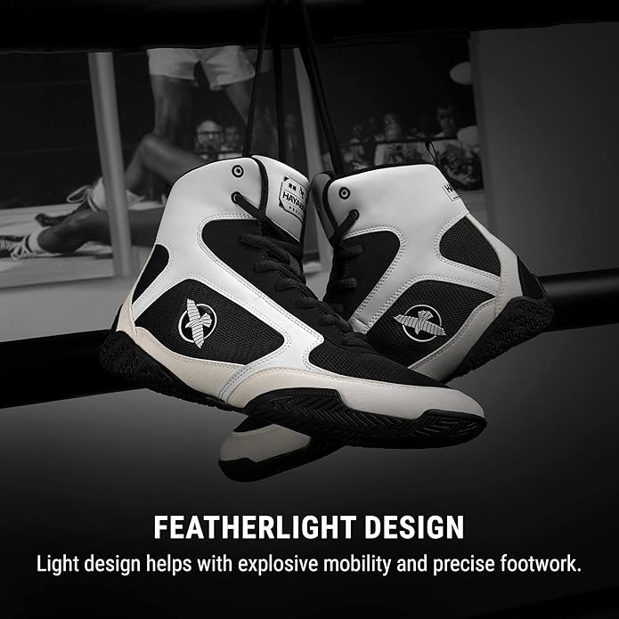 HAYABUSA PRO BOXING SHOES WHITE LEFT SIDE