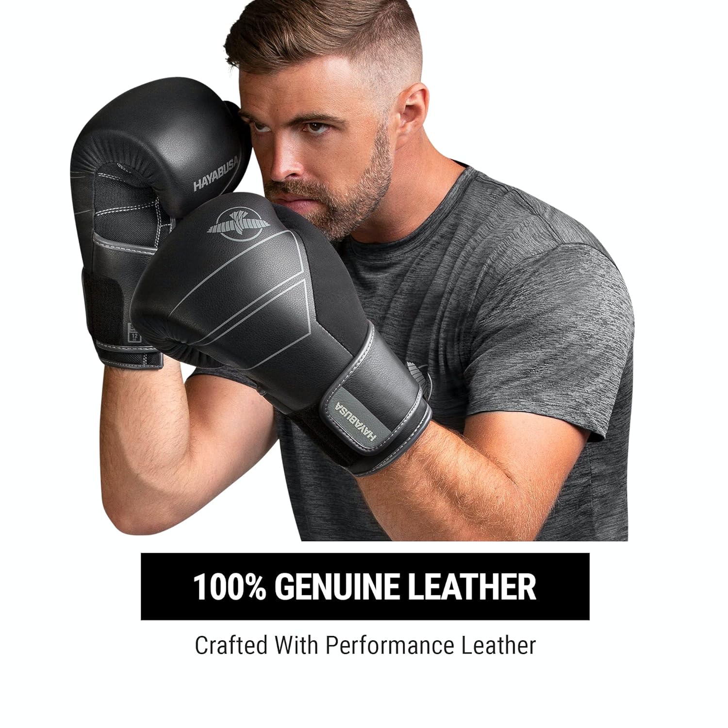 HAYABUSA S4 LEATHER BOXING GLOVES BLACK LEFT SIDE