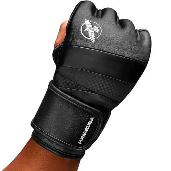 HAYABUSA T3 MMA 4OZ GLOVES BLACK LEFT SIDE