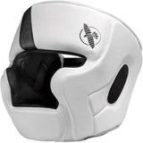 HAYABUSA T3 MMA HEADGEAR WHITE BLACK FRONT SIDE
