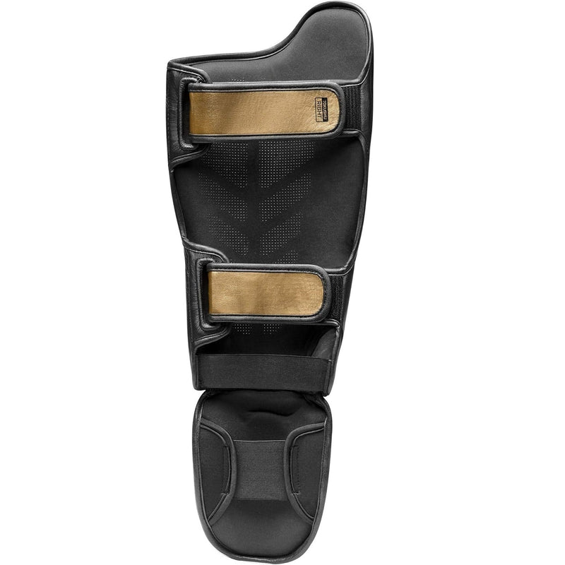 HAYABUSA T3 STRIKING SHIN GUARDS BLACK GOLD BACK SIDE