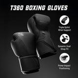HAYABUSA T360 BOXING GLOVES BLACK LEFT SIDE