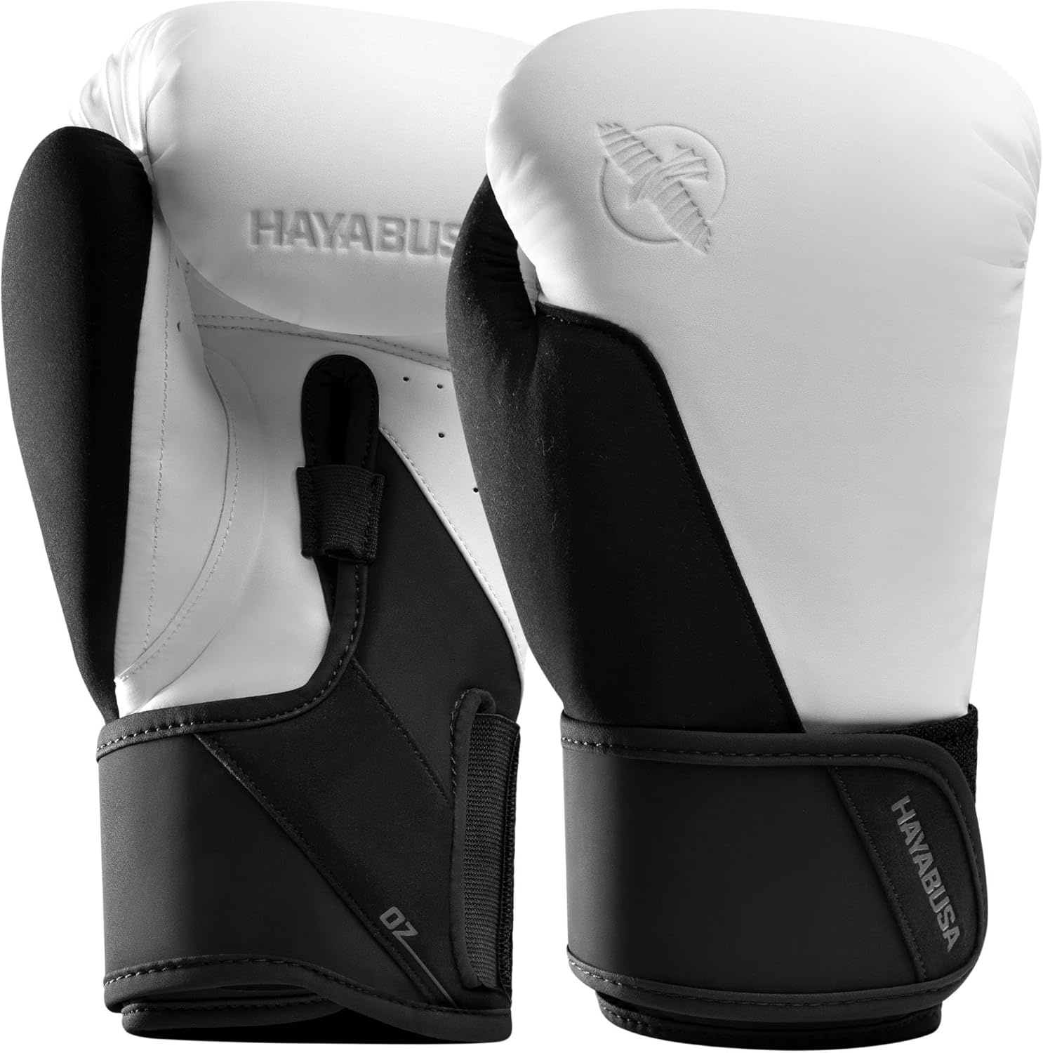 HAYABUSA T360 BOXING GLOVES WHITE/BLACK FRONT SIDE