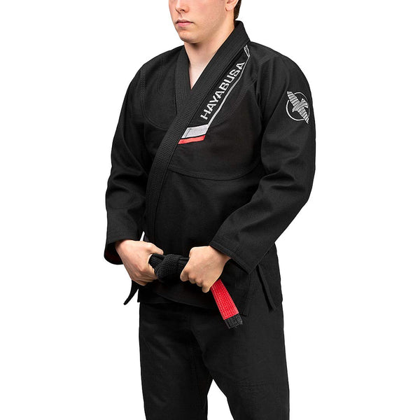 HAYABUSA ULTRA-LIGHTWEIGHT JIU JITSU GI BLACK FRONT SIDE
