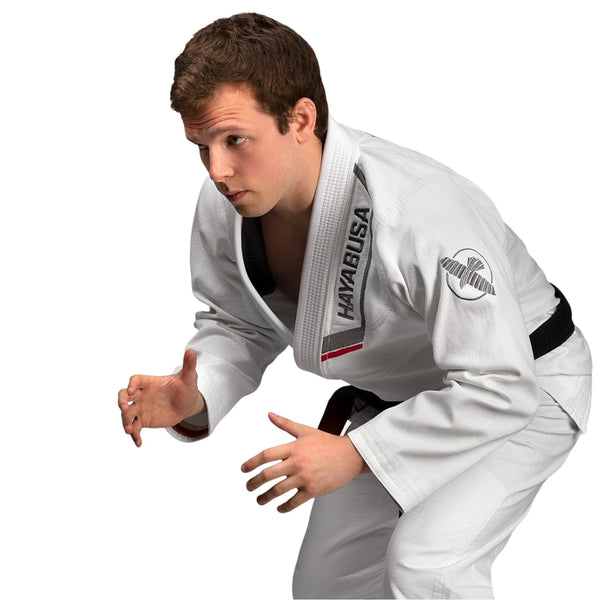 HAYABUSA ULTRA-LIGHTWEIGHT JIU JITSU GI WHITE RIGHT SIDE