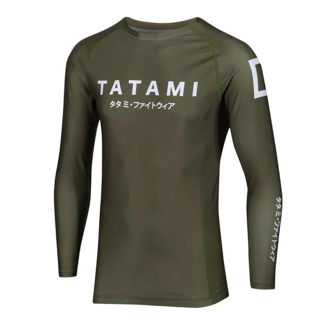 KATAKANA LONG SLEEVE RASH GUARD KHAKI LEFT SIDE