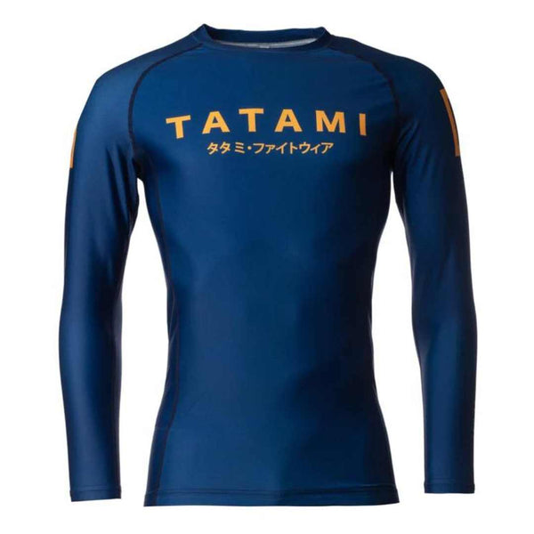 KATAKANA LONG SLEEVE RASH GUARD NAVY FRONT SIDE