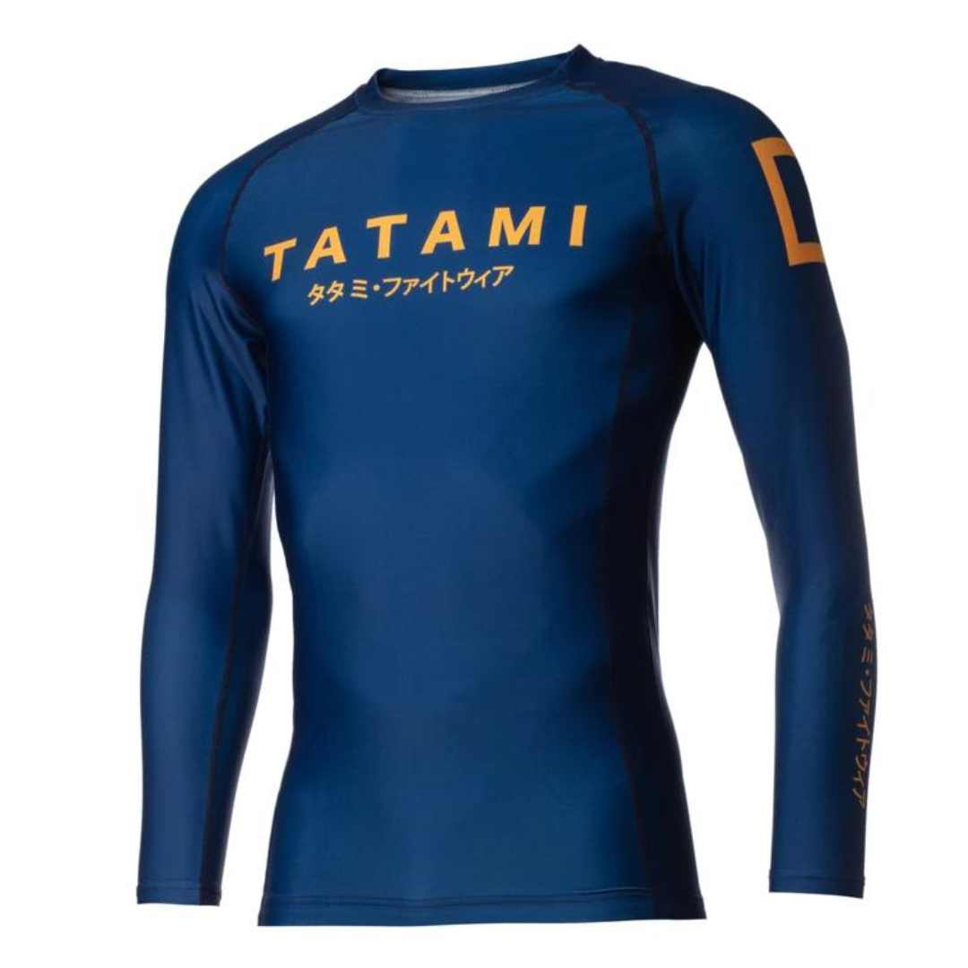 KATAKANA LONG SLEEVE RASH GUARD NAVY LEFT SIDE