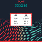 OPRO INSTANT CUSTOM FIT JAWS BLACK WHITE SIZE CHART