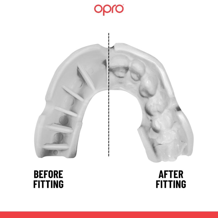 OPRO SELF FIT UFC BRONZE WHITE BACK SIDE