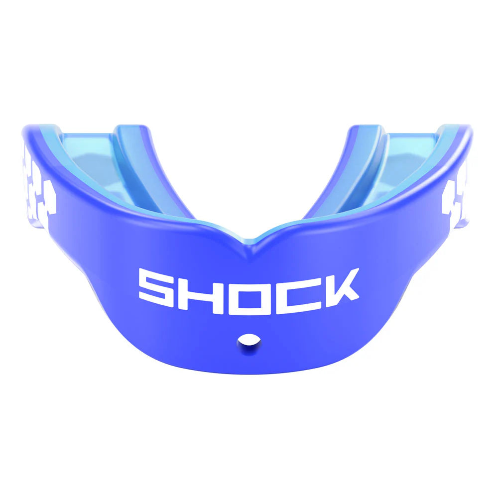 SHOCK DOCTOR GEL MAX POWER MOUTHGUARD ROYAL ADULT FRONT SIDE