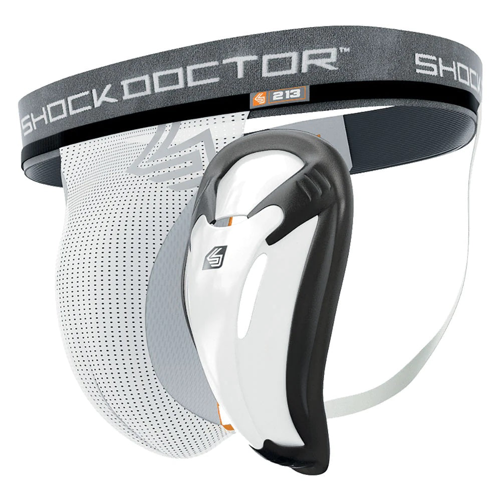 SUPPORTER WITH PROTECTIVE CUP WHITE FRONT SIDE