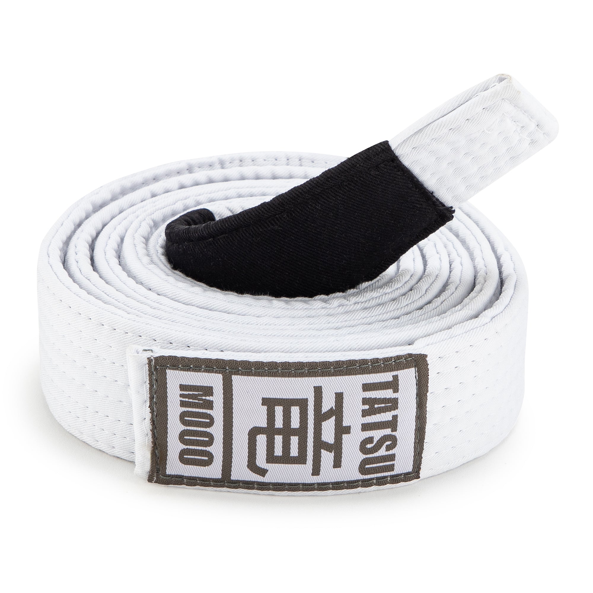 TATSU BJJ BELT KIDS ACADEMY WHITE FRONT SIDE