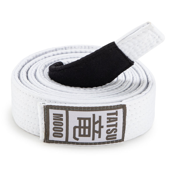 TATSU BJJ BELT KIDS ACADEMY WHITE FRONT SIDE