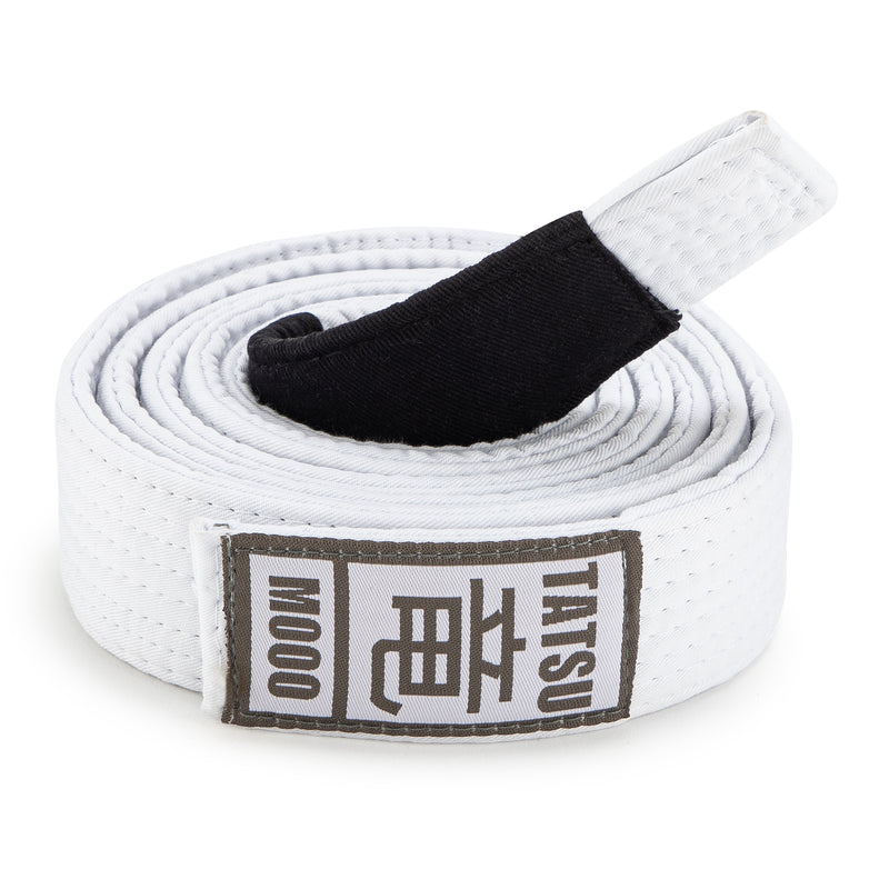 TATSU BJJ BELT KIDS ACADEMY WHITE FRONT SIDE