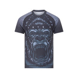 TATSU GORILA RASHGUARD SHORT SLEEVE KIDS GREY FRONT SIDE