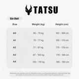 TATSU LEVE BJJ GI SIZE CHART