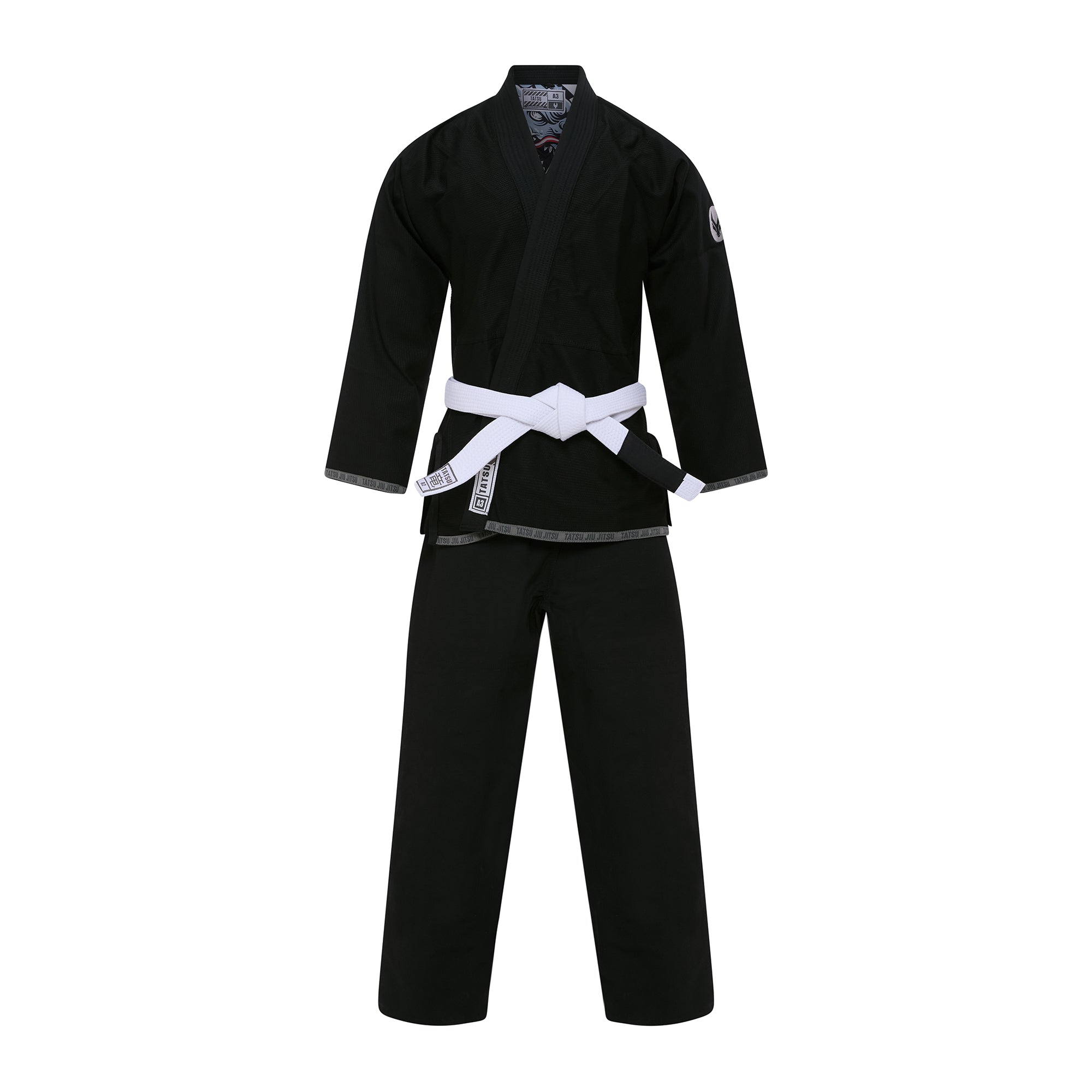 TATSU LEVE BJJ GI BLACK FRONT SIDE