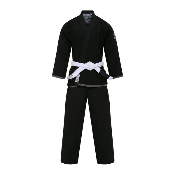 TATSU LEVE BJJ GI BLACK FRONT SIDE