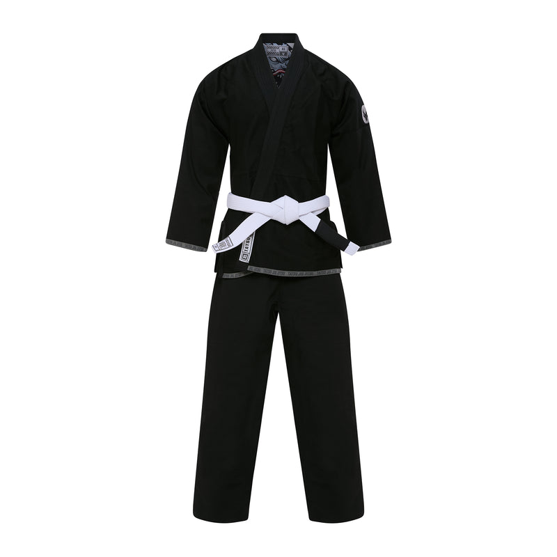 TATSU LEVE BJJ GI BLACK FRONT SIDE