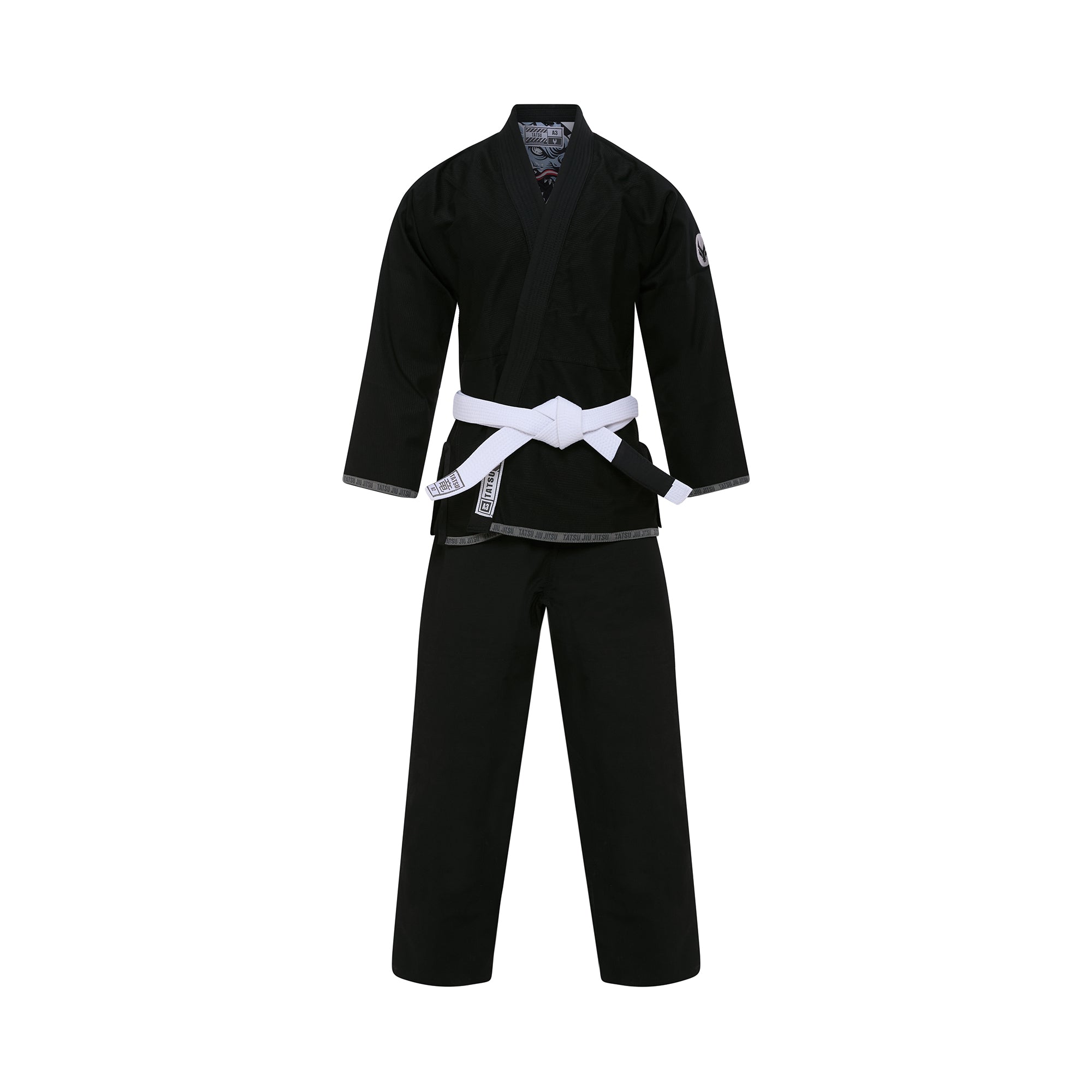 TATSU LEVE BJJ GI KIDS BLACK FRONT SIDE