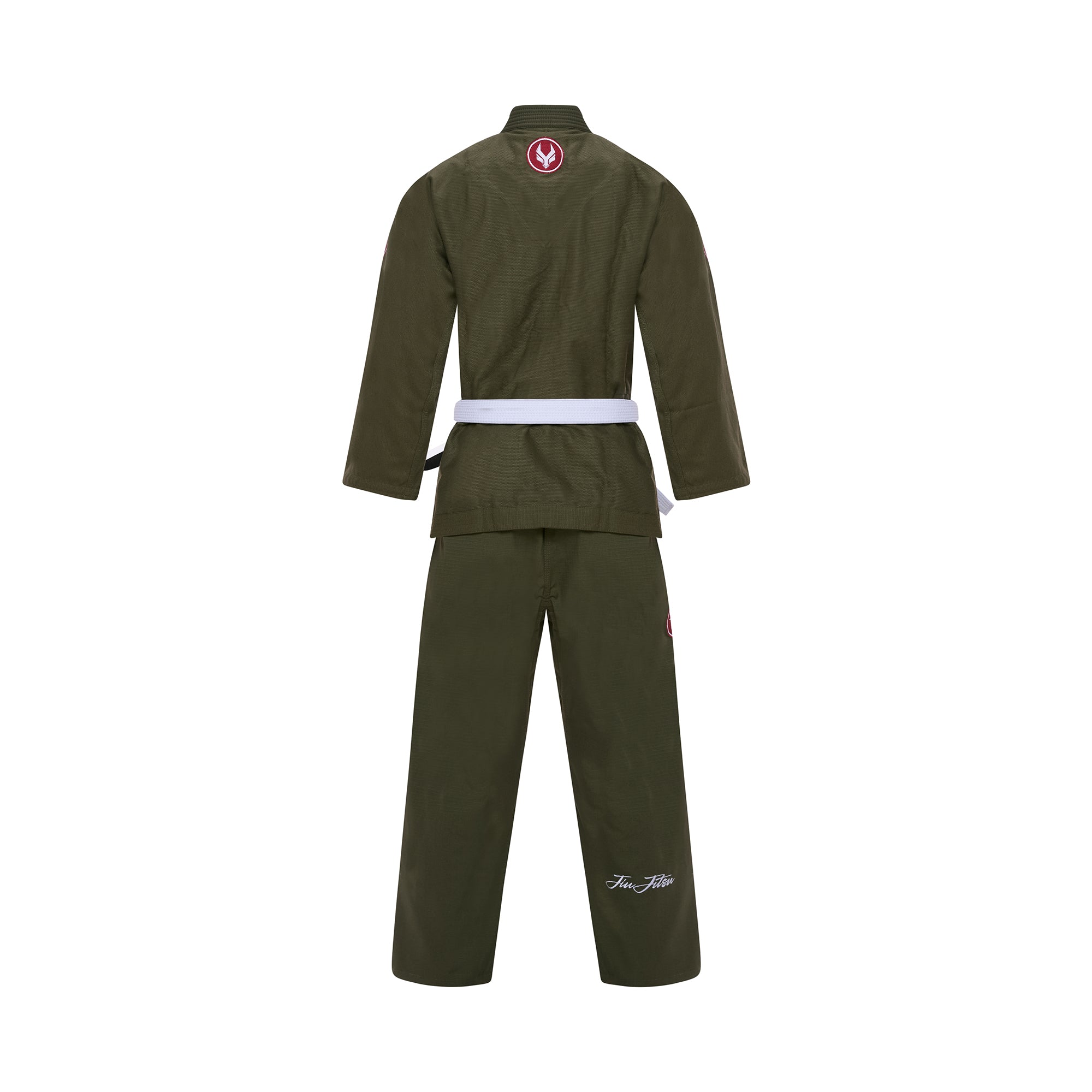 TATSU RONIN BJJ GI KIDS KHAKHI GREEN BACK SIDE