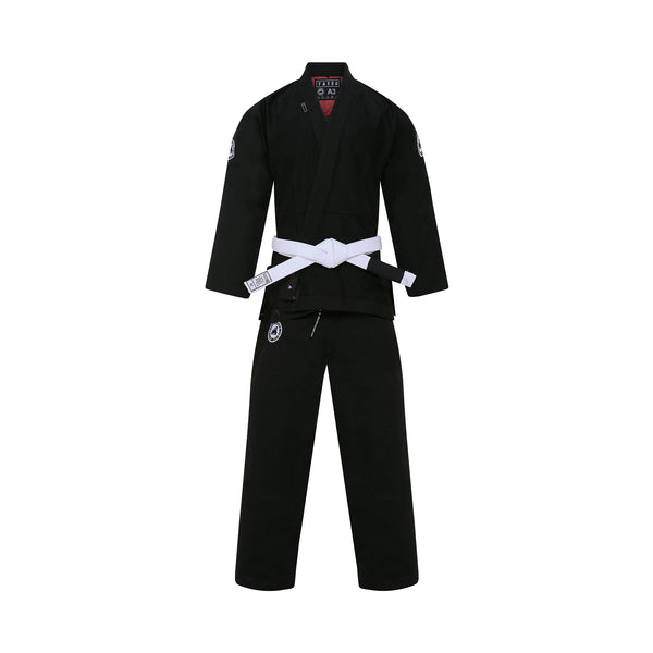 TATSU SILVERBACK BJJ GI KIDS 2.0 BLACK FRONT SIDE