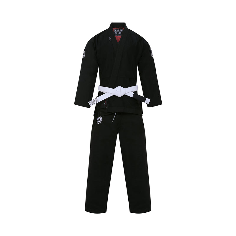 TATSU SILVERBACK BJJ GI KIDS 2.0 BLACK FRONT SIDE