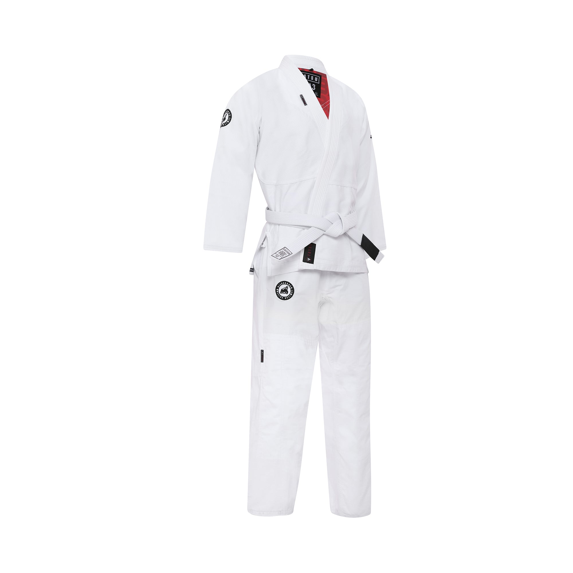TATSU SILVERBACK BJJ GI KIDS 2.0 WHITE RIGHT SIDE