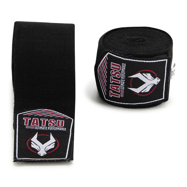 TATSU STRETCH HAND WRAPS BLACK 4.5M FRONT SIDE
