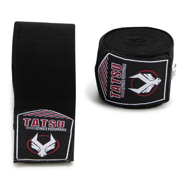 TATSU STRETCH HAND WRAPS BLACK 4.5M FRONT SIDE