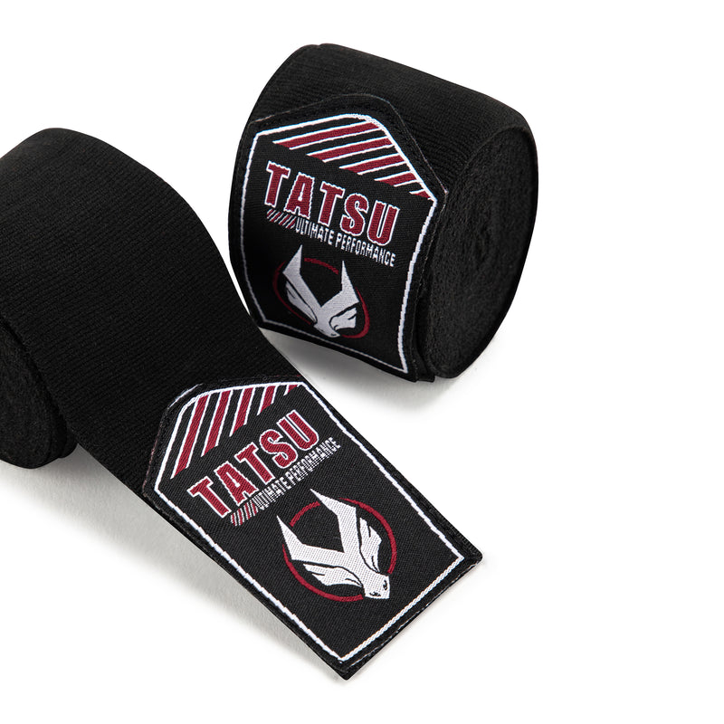 TATSU STRETCH HAND WRAPS BLACK 4.5M TOP SIDE
