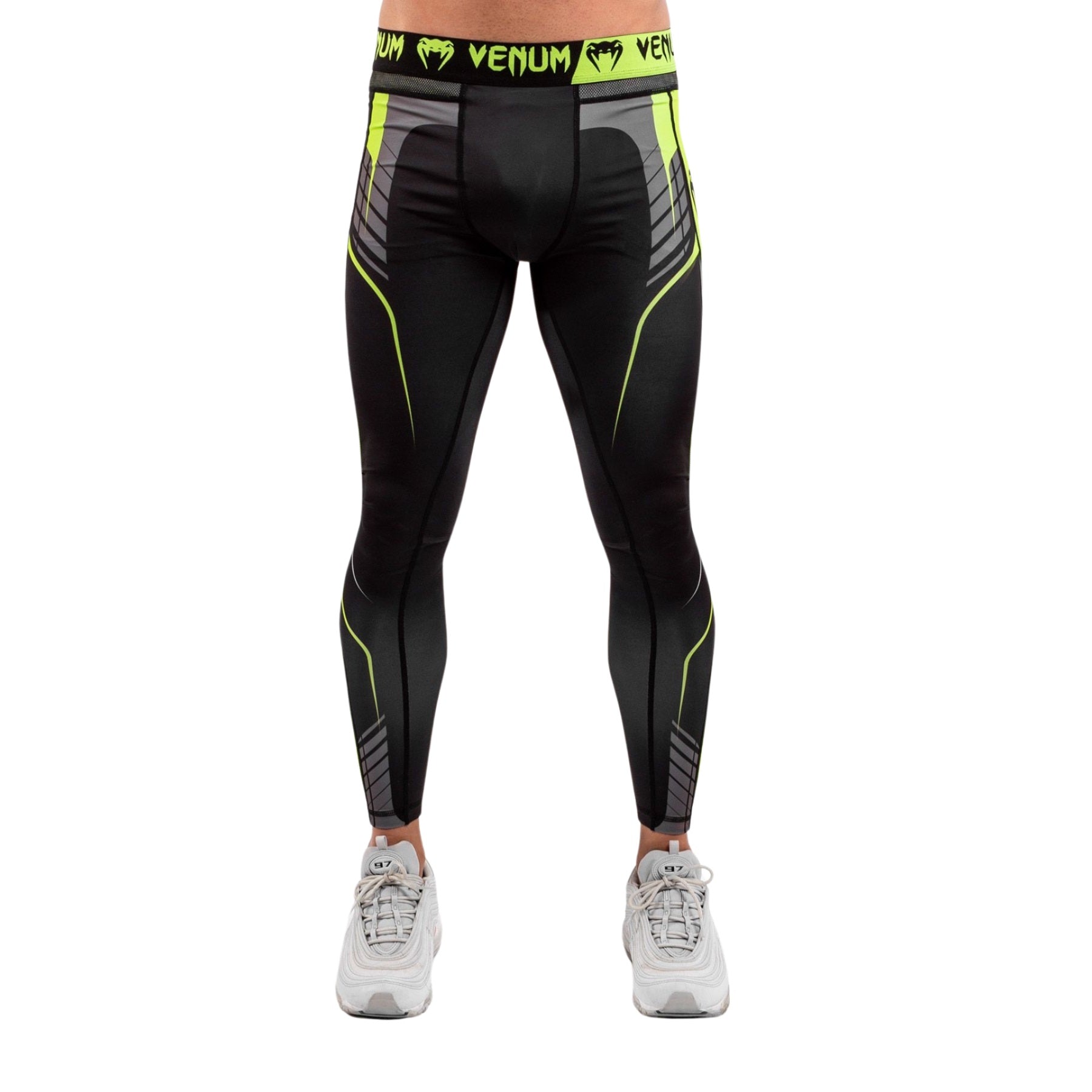 TRAINING CAMP 3.0 COMPRESSION TIGHTS BLACK NEO YELLOW FRONT SIDE